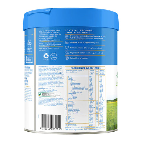 Bellamy's Organic Stage 3 Toddler Milk Drink 12 - 36 Months 800g