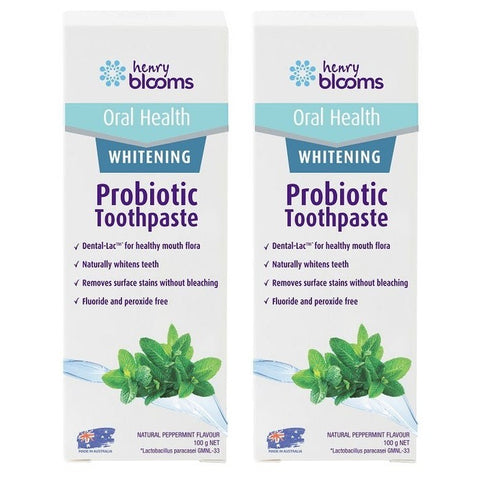 Henry Blooms Probiotic Toothpaste Whitening 2 x 100g - Special Bundle