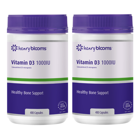 Henry Blooms Vitamin D3 1000IU 2 x 400 Capsules - Special Bundle