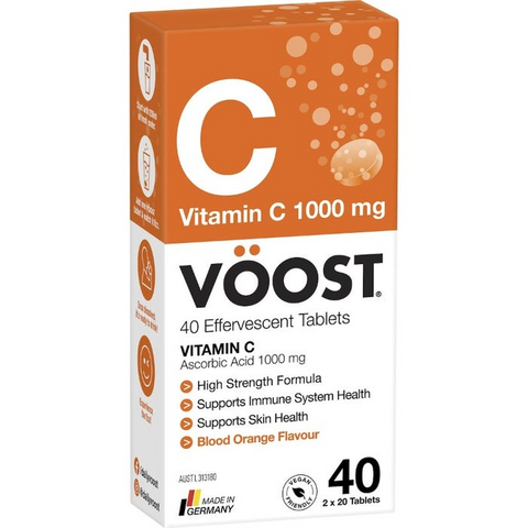 VOOST Vitamin C Effervescent Blood Orange Flavour 40 Tablets