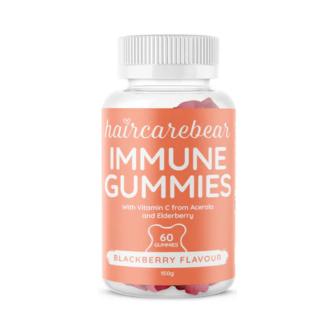 Haircarebear Immune Gummies with Vitamin C + Elderberry BlackBerry Flavour 60 Gummies