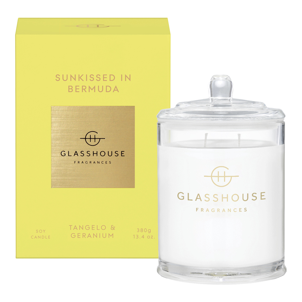 GlassHouse Fragrances Sunkissed In Bermuda Fragrance Soy Candle 380g