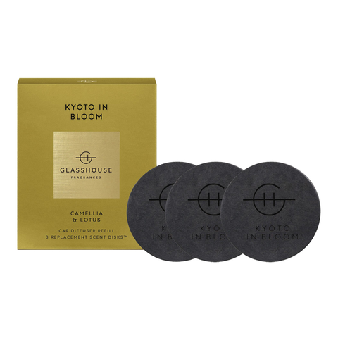 GlassHouse Fragrances Kyoto In Bloom Fragrance Replacement Scent Disks for Car Diffuser 3 Pack