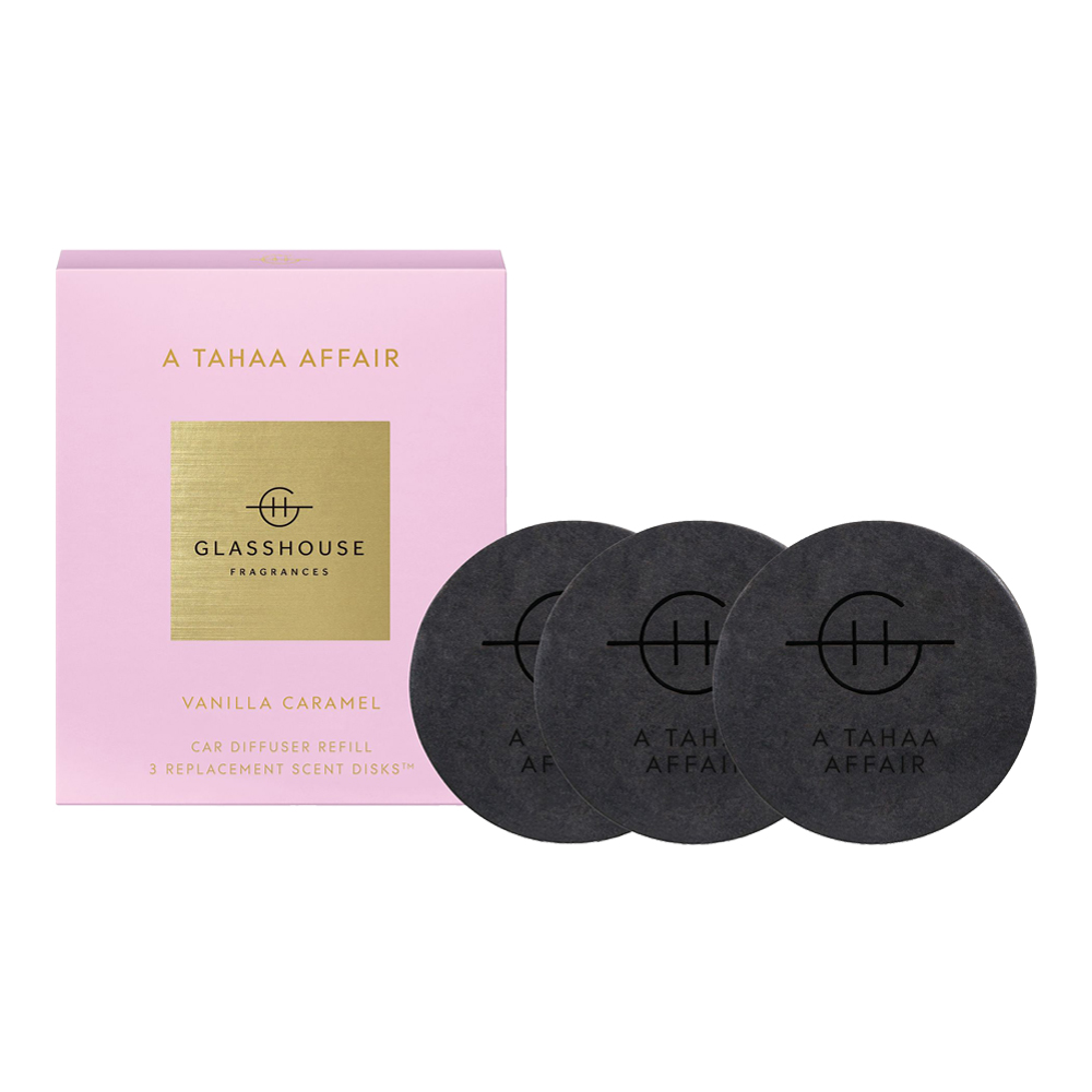 GlassHouse Fragrances A Tahaa Affair Fragrance Replacement Scent Disks for Car Diffuser 3 Pack