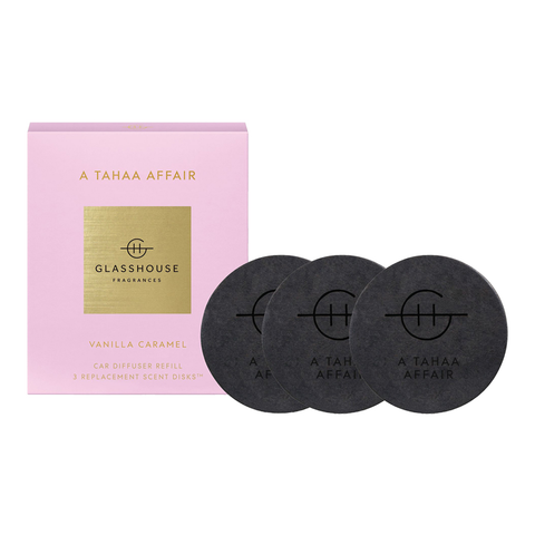 GlassHouse Fragrances A Tahaa Affair Fragrance Replacement Scent Disks for Car Diffuser 3 Pack