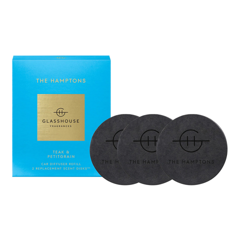 GlassHouse Fragrances The Hamptons Fragrance Replacement Scent Disks for Car Diffuser 3 Pack