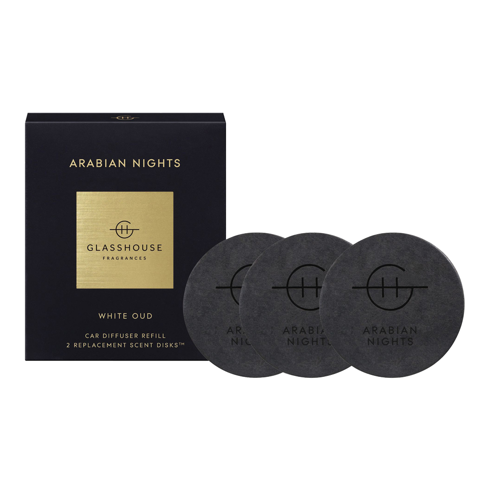 GlassHouse Fragrances Arabian Nights Fragrance Replacement Scent Disks for Car Diffuser 3 Pack
