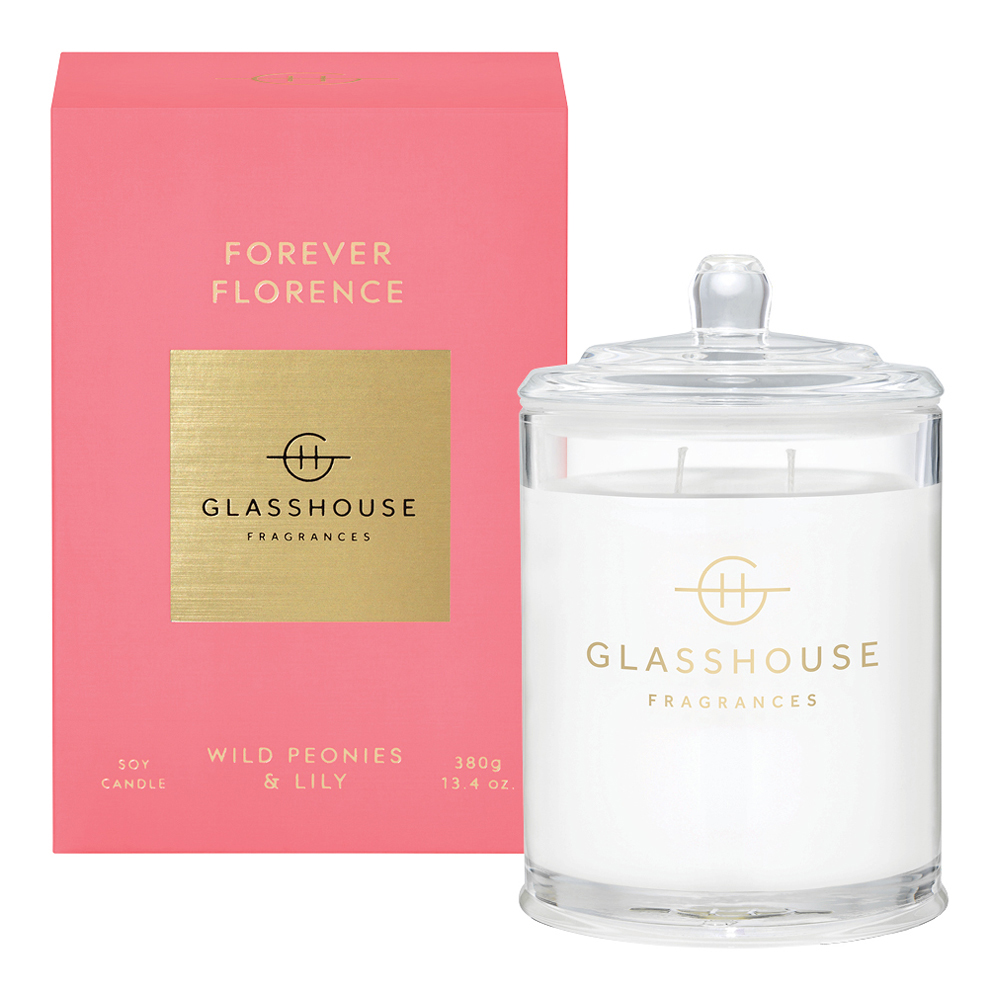 GlassHouse Fragrances Forever Florence Fragrance Soy Candle 380g