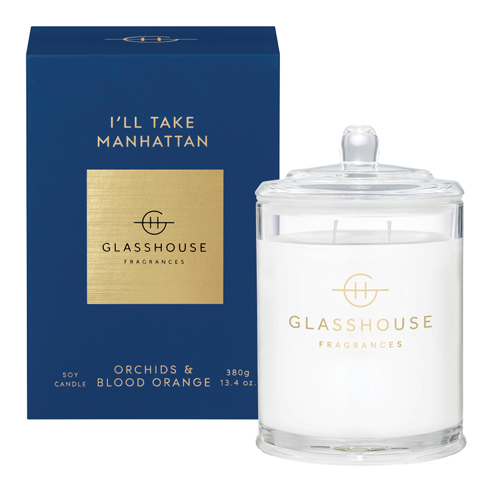 GlassHouse Fragrances I'll Take Manhattan Fragrance Soy Candle 380g