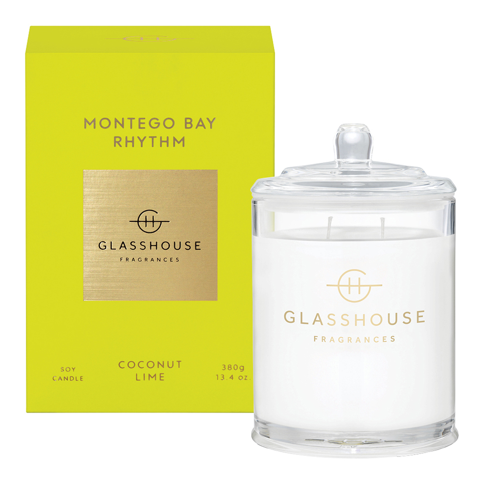 GlassHouse Fragrances Montego Bay Rhythm Fragrance Soy Candle 380g