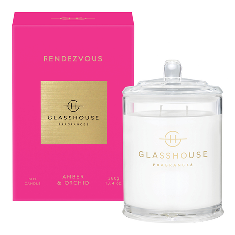 GlassHouse Fragrances Rendezvous Fragrance Soy Candle 380g
