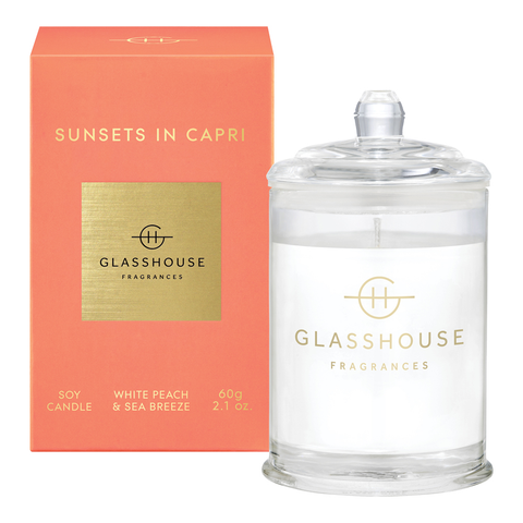 GlassHouse Fragrances Sunsets In Capri Fragrance Soy Candle 60g