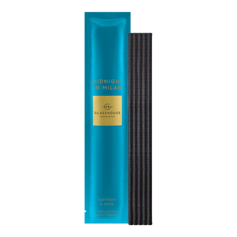 GlassHouse Fragrances Midnight In Milan Fragrance Replacement Scent Stems 5 pack