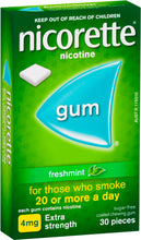 Load image into Gallery viewer, Nicorette Quit Smoking Extra Strength Freshmint Chewing Gum 4mg 30 Pieces