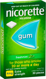 Nicorette Quit Smoking Extra Strength Freshmint Chewing Gum 4mg 30 Pieces