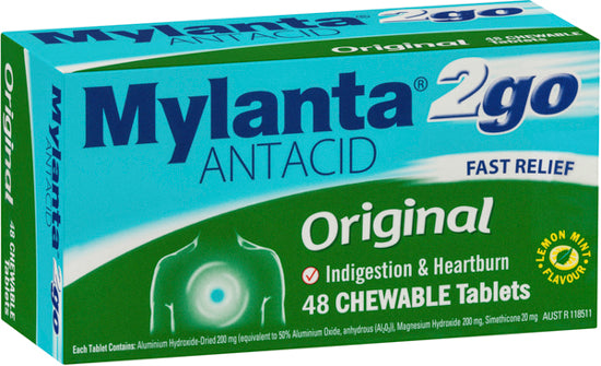 Mylanta2go Original Chew Antacid Tablets 48
