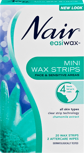 Nair Easiwax Face & Sensitive Areas Wax Strips Mini 20 WAX STRIPS