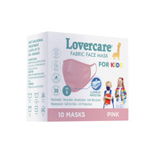 Load image into Gallery viewer, Face Mask - Lovercare Fabric Face Mask KIDS Pink size S 10pc (3-ply)
