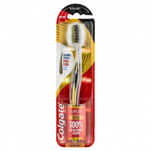 Colgate Slim Soft Advanced Charcoal Ultra Soft Toothbrush 1 Pack