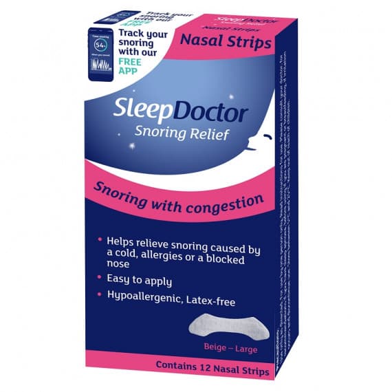 SleepDoctor Snoring Relief Nasal Strips Large 12 Pack