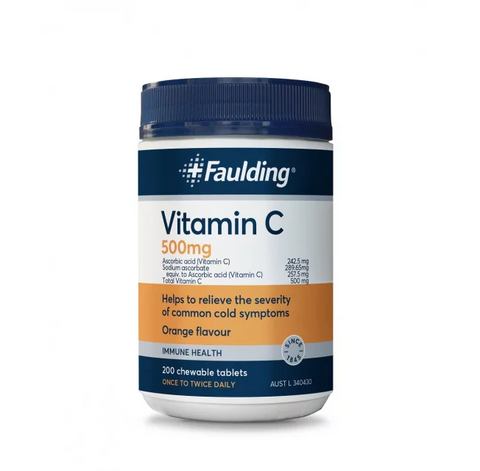 Faulding Remedies Vitamin C 500mg 200 Chewable Tablets