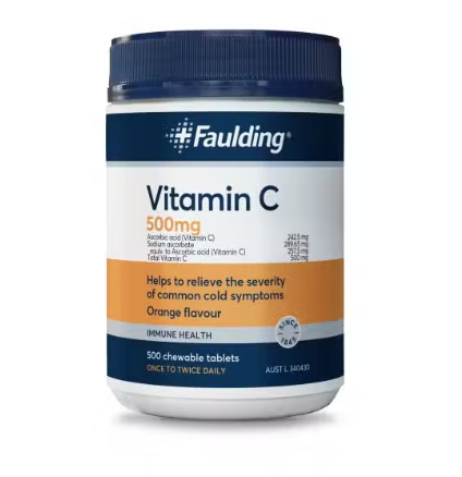 Faulding Remedies Vitamin C 500mg 500 Chewable Tablets