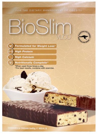 BioSlim VLCD Cookies & Cream Bar 5 x 60g