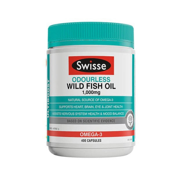 SWISSE Ultiboost Odourless Wild Fish Oil 1000mg 400 Capsules
