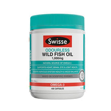 Load image into Gallery viewer, SWISSE Ultiboost Odourless Wild Fish Oil 1000mg 400 Capsules