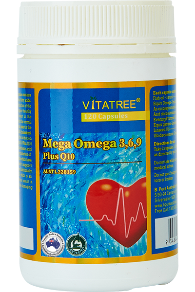 VITATREE Omega 3,6,9 Plus CoQ10 120 Capsules