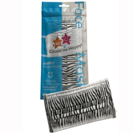 Face Mask - Cause Im Happy Face Mask Zebra 10 Pack