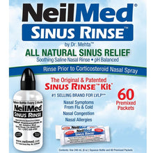Load image into Gallery viewer, NeilMed Sinus Rinse Kit (Squeeze Bottle + Premixed Sachets x 60)