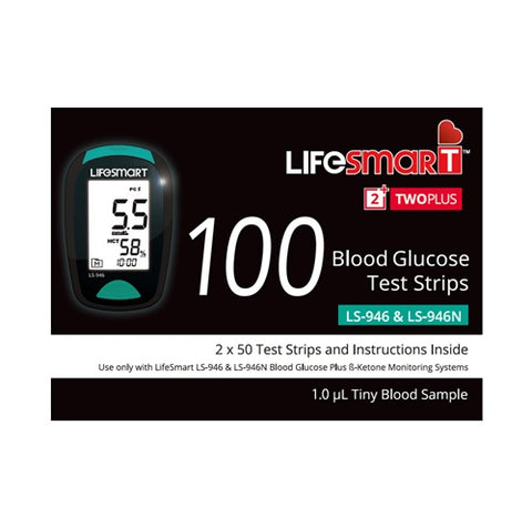 LifeSmart TwoPlus Blood Glucose Test Strips 2 x 50 Strips