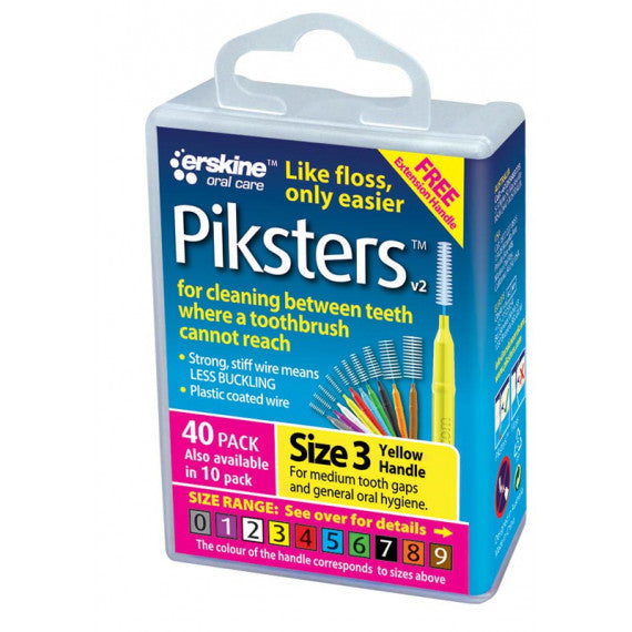 Piksters Interdental Brushes Size 3 Yellow 40 Pack