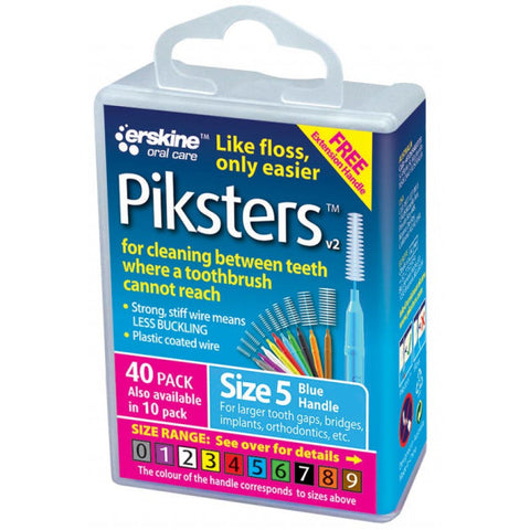 Piksters Interdental Brushes Size 5 Blue 40 Pack