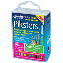 Load image into Gallery viewer, Piksters Interdental Brushes Size 6 Green 40 Pack