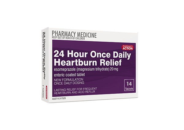 Pharmacy Action 24 Hour Once Daily Heartburn Relief 14 Tablets (Limit ONE per Order)