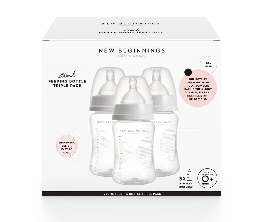 New Beginnings Feeding Pp Bottle Triple Pack - 3 x 250mL