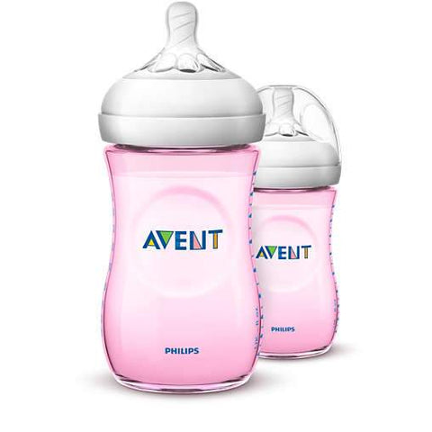 AVENT BOTTLE NATURAL PINK 260ML 2PK