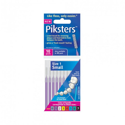 Piksters Interdental Brushes Size 1 Purple 10 Pack