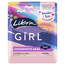 Load image into Gallery viewer, Libra Girl Goodnight Pads with Wings 10 Pack