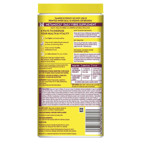 Metamucil Fibre Supplement Smooth Lemon Lime 114 Dose 673g