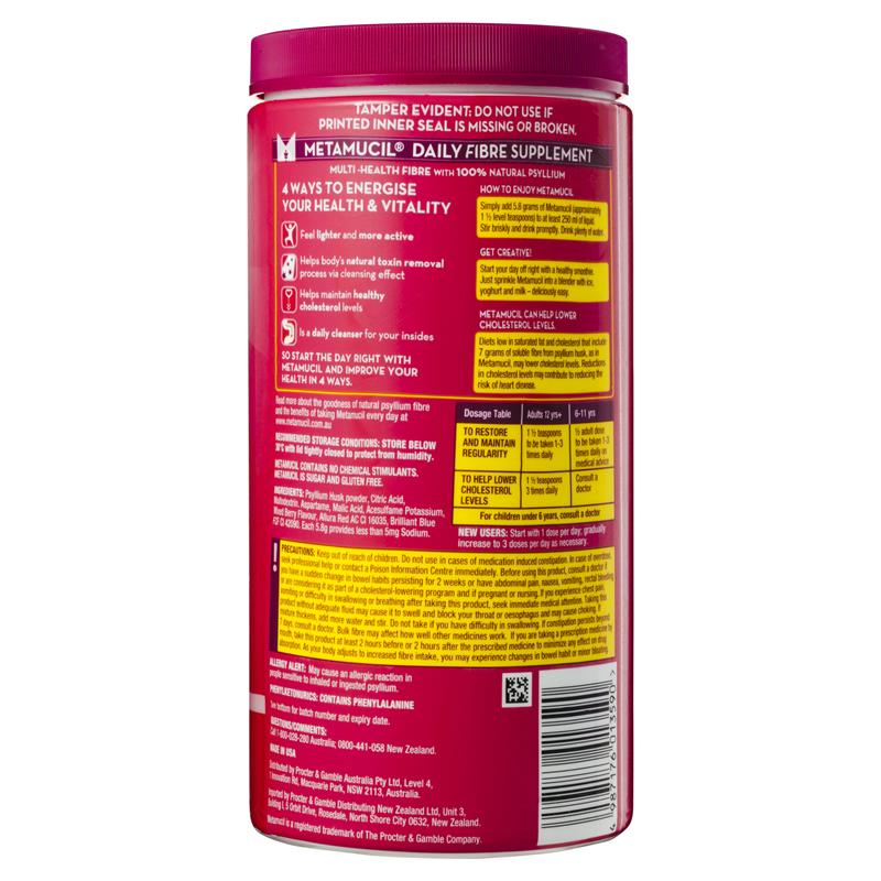 Metamucil Fibre Supplement Smooth WildBerry 114 Dose 673g