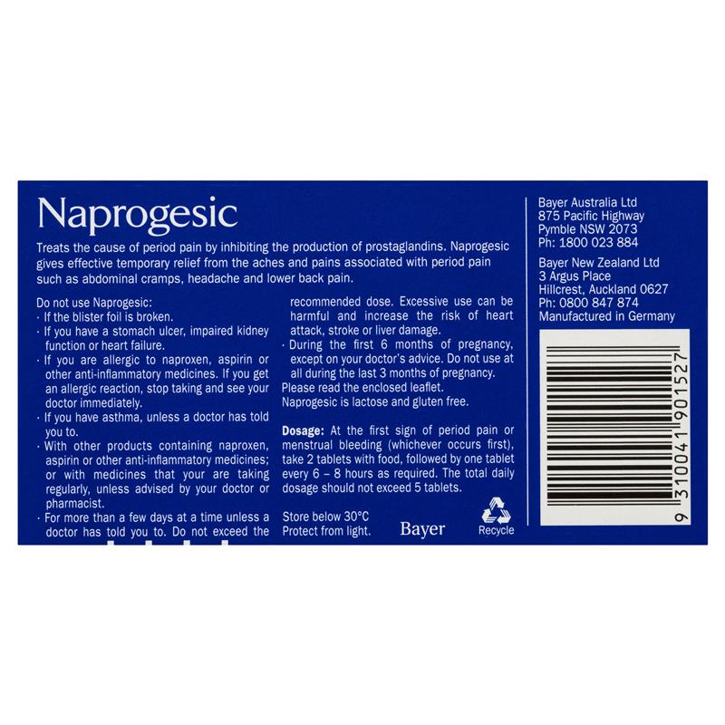 Naprogesic 275mg 24 Tablets (Limit ONE per Order)
