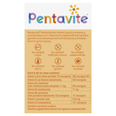 Pentavite Multivitamin Infant Liquid Drops 30mL (Expiry 05/2024)