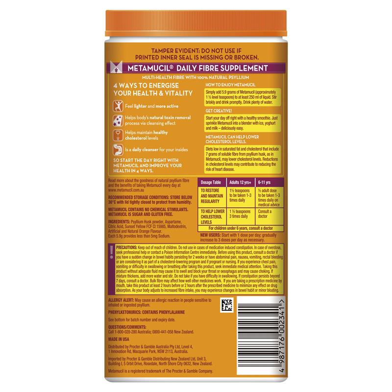 Metamucil Fibre Supplement Smooth Orange 114 Dose 673g