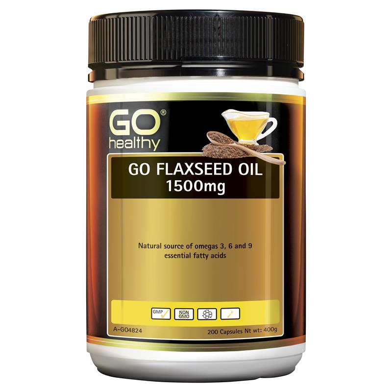 Go Healthy Flaxseed Oil 1500mg 200 Softgel Capsules
