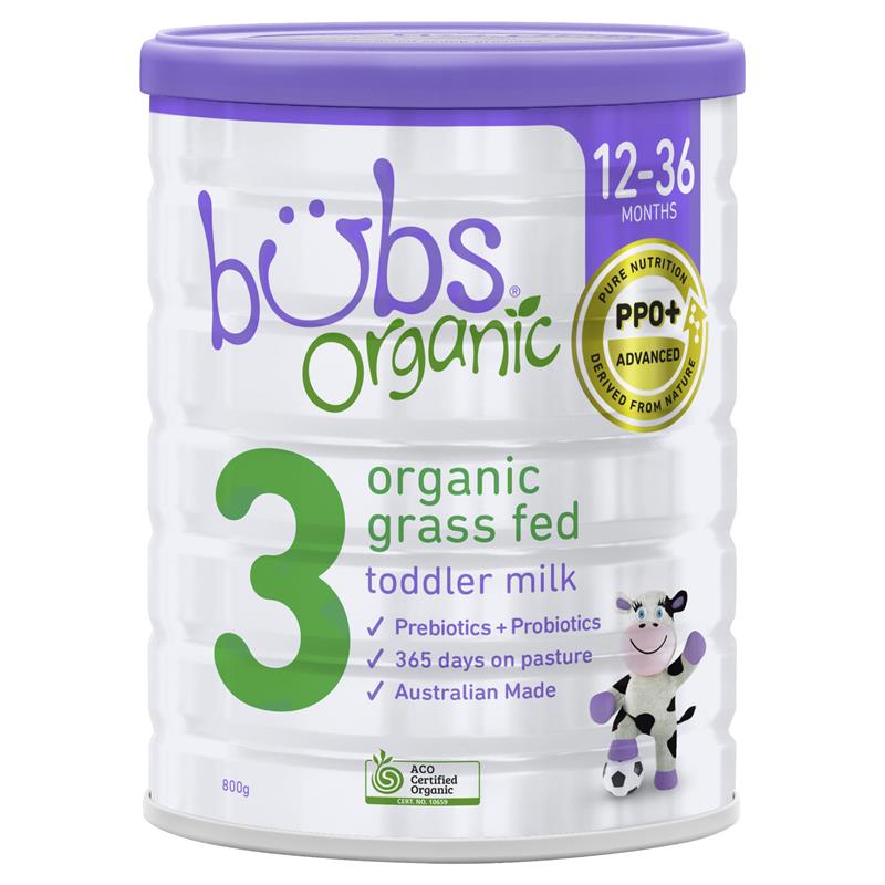 Bubs Organic 3 Grass Fed Toddler Milk 800g