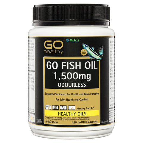 GO Healthy Fish Oil 1500mg Odourless 420 Capsules