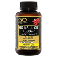 Load image into Gallery viewer, GO Healthy Krill Oil 1500mg 60 Softgel Capsules